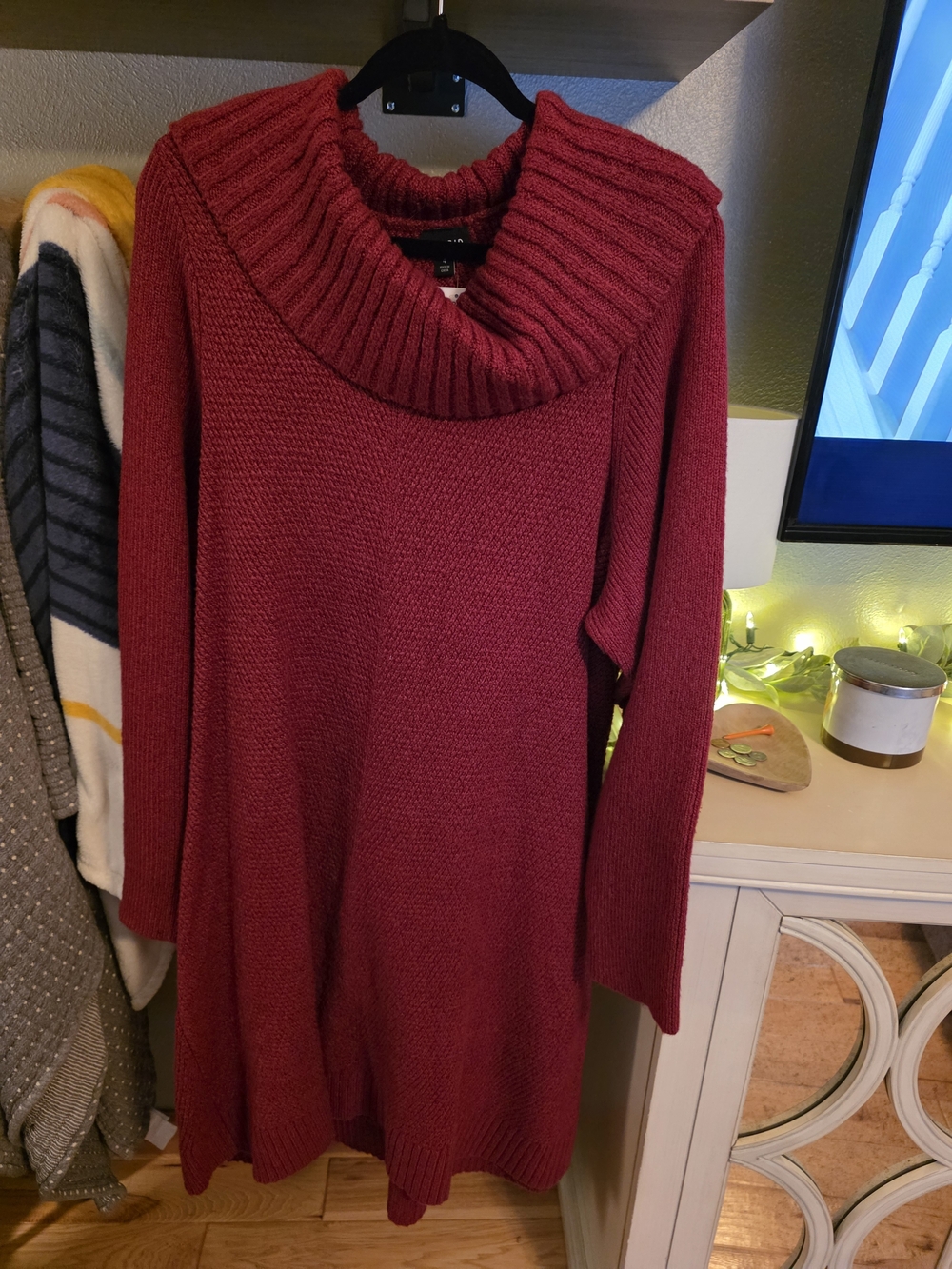 NWT torrid Burgundy Cowl Neck Knit Sweater Dress